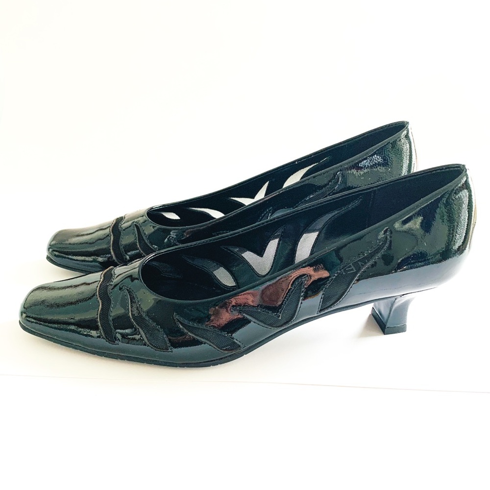 Vaneli Black Dress Shoes Heels Patent Leather 9 - Picture 6 of 7